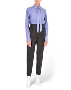 Рубашка-смокинг с застежкой на пуговицы в полоску Wellington темно-синего/белого цвета Theory