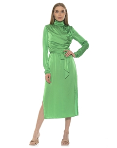 Платье миди с воротником-стойкой, зеленый Alexia admor