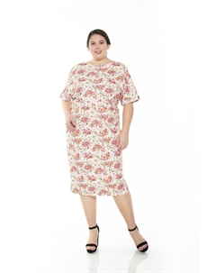 Платье Жаклин - Большой размер, цвет pink watercolor Alexia admor