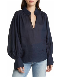 Топ-поповер с замочной скважиной в темно-синем цвете Frame