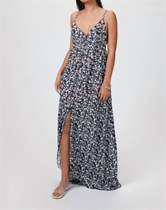 Длинное цветочное платье в цветочном синем комбинированном цвете Amir slama