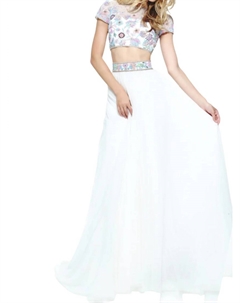 Платье для выпускного в стиле бохо из двух частей цвета слоновой кости/мульти Sherri hill