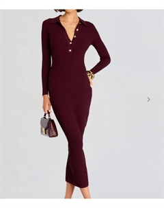 Трикотажное платье Buffy в металлическом портвейне Retrofete, цвет metallic port