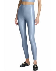 Искусственные лакированные леггинсы синего цвета Commando