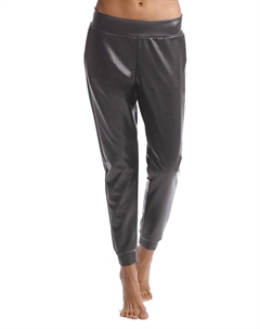 Джоггеры из искусственной кожи серого цвета Commando