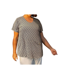 Топ с короткими рукавами Tyler Flair с боковым принтом — размер плюс, черный с геометрическими узлами On the plus side