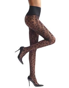 Леопардовый прозрачный колготки черного цвета Commando