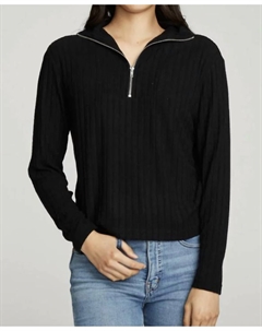 Пуловер с воротником-стойкой на молнии черного цвета Chaser