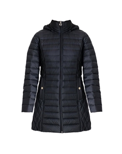 Женская черная куртка-пуховик с капюшоном, съемный капюшон, длина 3/4 Michael michael kors