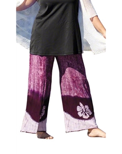 Брюки из хлопкового вискозного волокна с завязками - Plus In Wine On the plus side