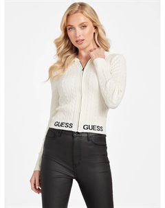 Elise Cable-Knit свитер с капюшоном на молнии, цвет vanilla blush Guess factory