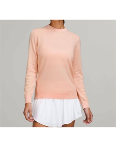 Свитер-кружево из смесового шелка персикового атласа Lululemon