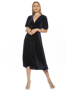Платье миди Nola Velvet, темно-синий Alexia admor