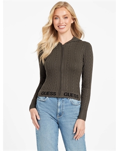 Elise Cable-Knit свитер с капюшоном на молнии, цвет mud pie a152 Guess factory