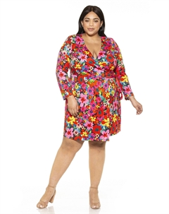 Платье-халат Amelia - Большие размеры, розовый/мультиколор Alexia admor