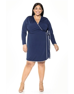 Платье-халат Amelia - Большие размеры, темно-синий/слоновая кость Alexia admor