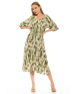 Платье Эмили с круглым вырезом, цвет green abstract Alexia admor