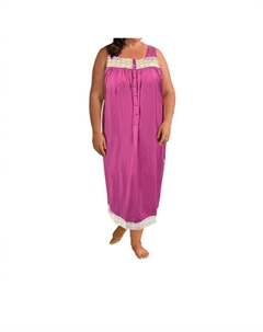 Ультрамягкая ночная рубашка без рукавов с кружевной отделкой - Plus In Orchid On the plus side