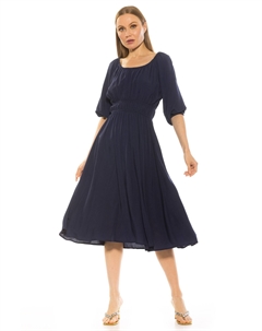 Платье Эмили с круглым вырезом, темно-синий Alexia admor