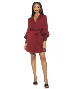 Мини-платье с запахом, цвет burgundy Alexia admor