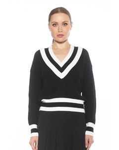 Топ свитера Leona, черный/слоновая кость Alexia admor