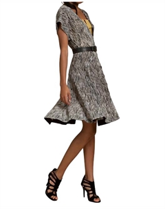 Платье-трапеция с рукавами «летучая мышь» в цвете «меланж/желтый» Byron lars