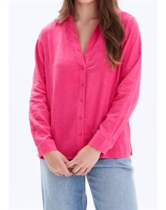 Льняная рубашка Frida на пуговицах цвета клубнично-розовый Chrldr