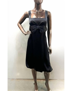 Атласное коктейльное платье с бантом черного цвета Abs collection