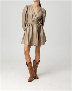 Платье из веганской кожи Flora в цвете Mushroom Sundays