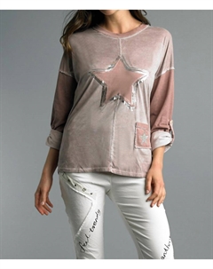 Замшевая туника со звездами в лиловом цвете Tempo paris