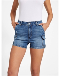 Шорты карго из денима с высокой посадкой Helena, цвет medium wash Guess factory
