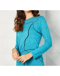 Абстрактная туника-скоб бирюзового цвета French kyss