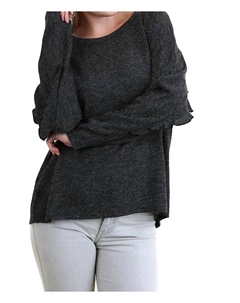 Топ с длинными рукавами и оборками черного цвета Umgee