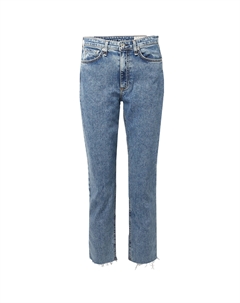 Женские джинсы Nina Cigarette Ankle Calypso средней потертости с высокой талией и средней посадкой, синий Rag & bone