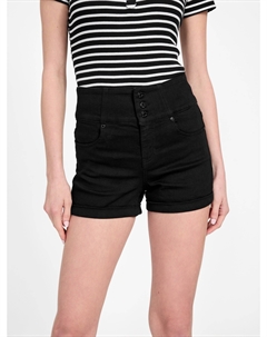 Корсетные шорты из денима Eco Milan с высокой посадкой, черный Guess factory