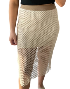 Юбка-миди из сетчатой ​​ткани в натуральном цвете, цвет natural Le lis