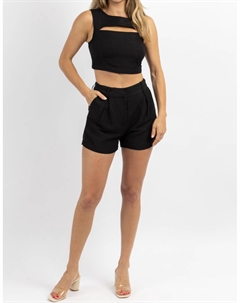 Комплект из коротких льняных шорт Milly In Midnight Crescent