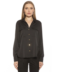 Классическая рубашка на пуговицах, черный Alexia admor