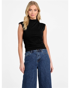 Топ Fiona со сборками, черный Guess factory