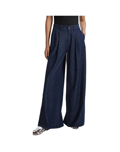 Женские плиссированные джинсы с широкими штанинами, индиго Theory