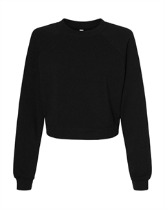 Женский реглан-пуловер из флиса, черный Bella+canvas