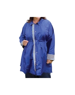 Плащ с регулируемой талией и съемным капюшоном - размер плюс, цвет королевский синий On the plus side