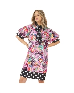 Платье миди с принтом и отделкой в ​​горошек, розовый Fashnzfab