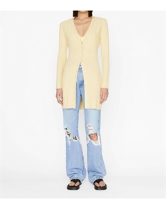 Длинный ребристый кардиган в сливочном масле, цвет butter Frame