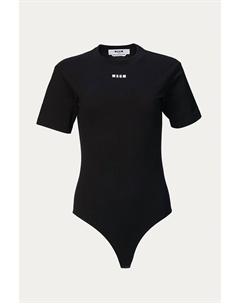 Боди с короткими рукавами и логотипом черного цвета Msgm