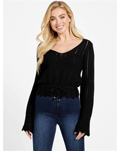 Свитер с фестончатым узором Rylie, черный Guess factory