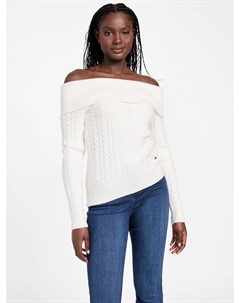 Свитер с открытыми плечами Iman, цвет white glam Guess factory