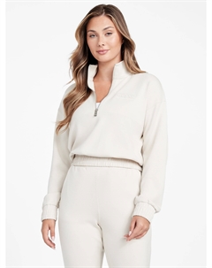 Пуловер с полумолнией и логотипом Carly, цвет over night oats Guess factory