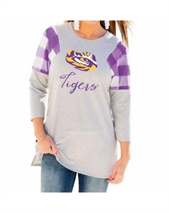 Туника Lsu Get In Check серого/фиолетового цвета Gameday couture