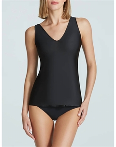 Майка из искусственного шелка с V-образным вырезом черного цвета Commando